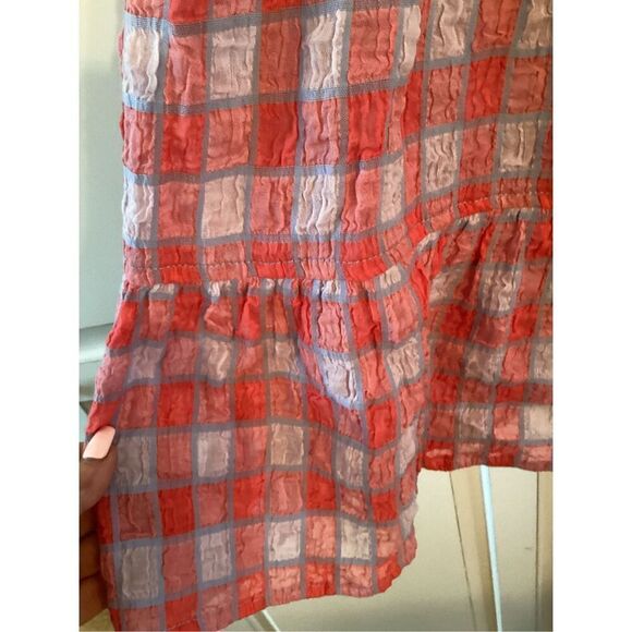 Pilcro and The Letter Press By Anthropologie Gingham Neve Top Sz M - Picture 4 of 8